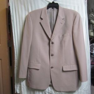 Alfani Tan 3-Button 100% Wool Jacket Blazer, EUC